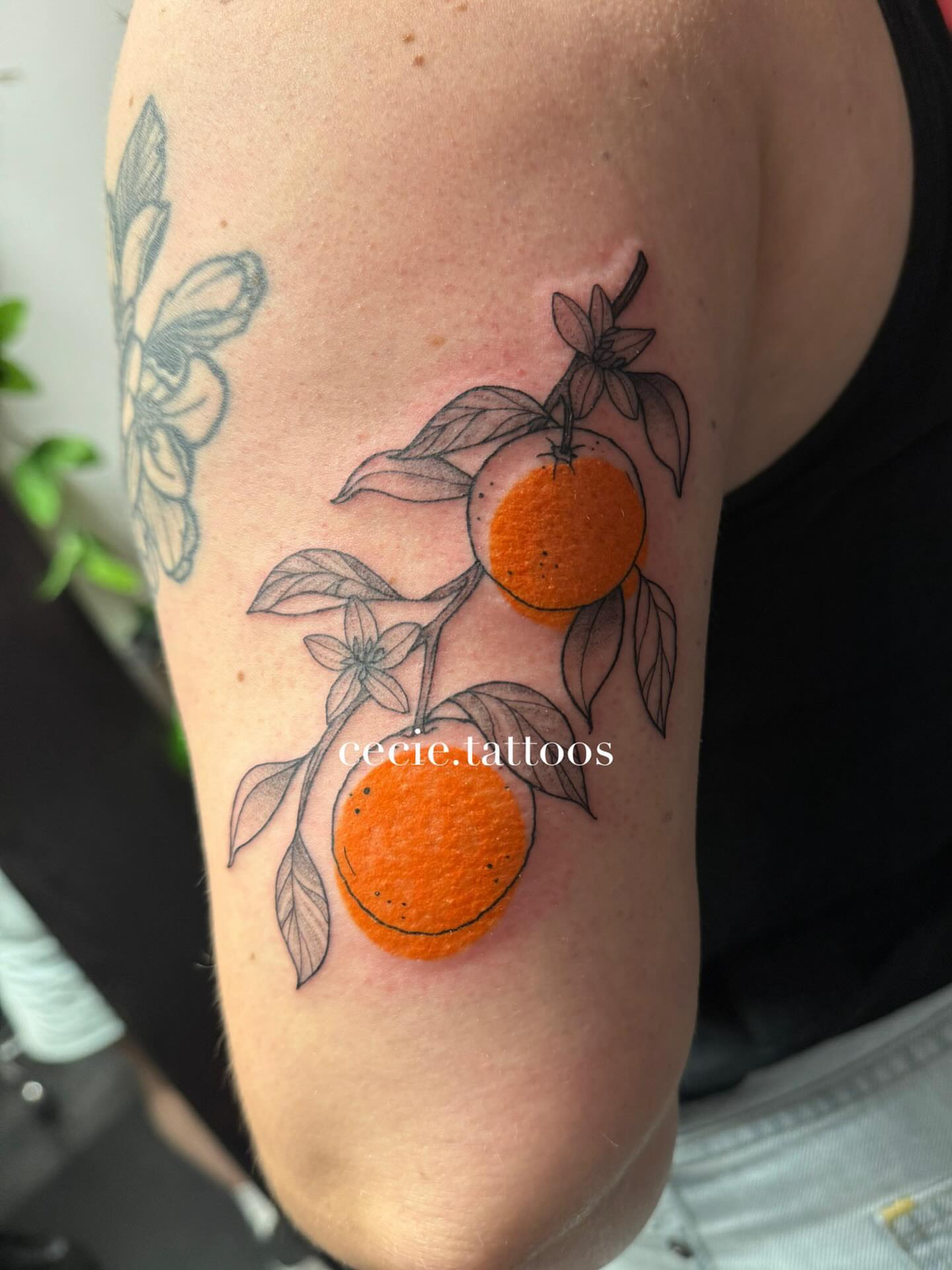 Tattoo by @cecie.tattoos — dotwork, realism