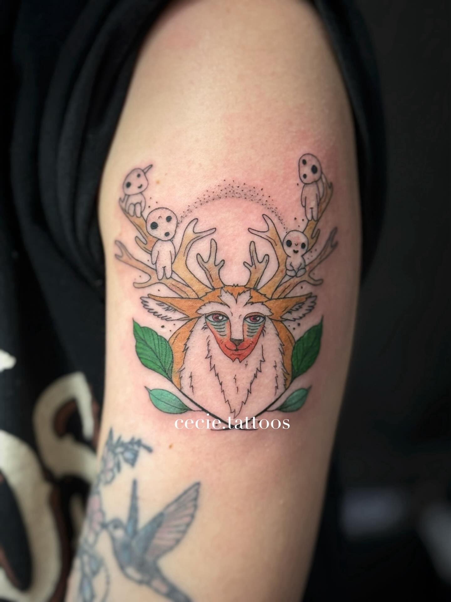 Tattoo by @cecie.tattoos — dotwork, surrealism