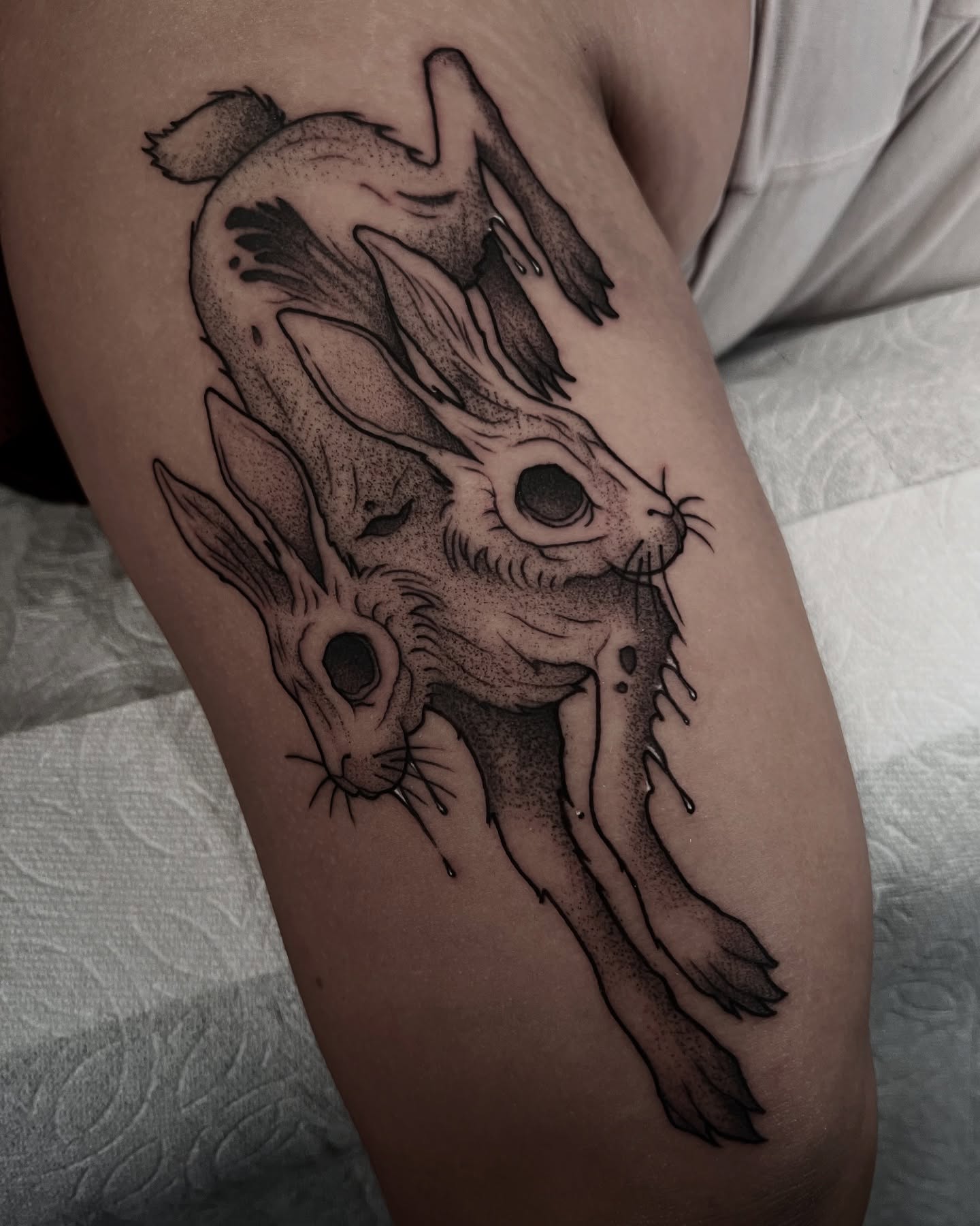 Tattoo by @lordovflies — dotwork, black_and_grey