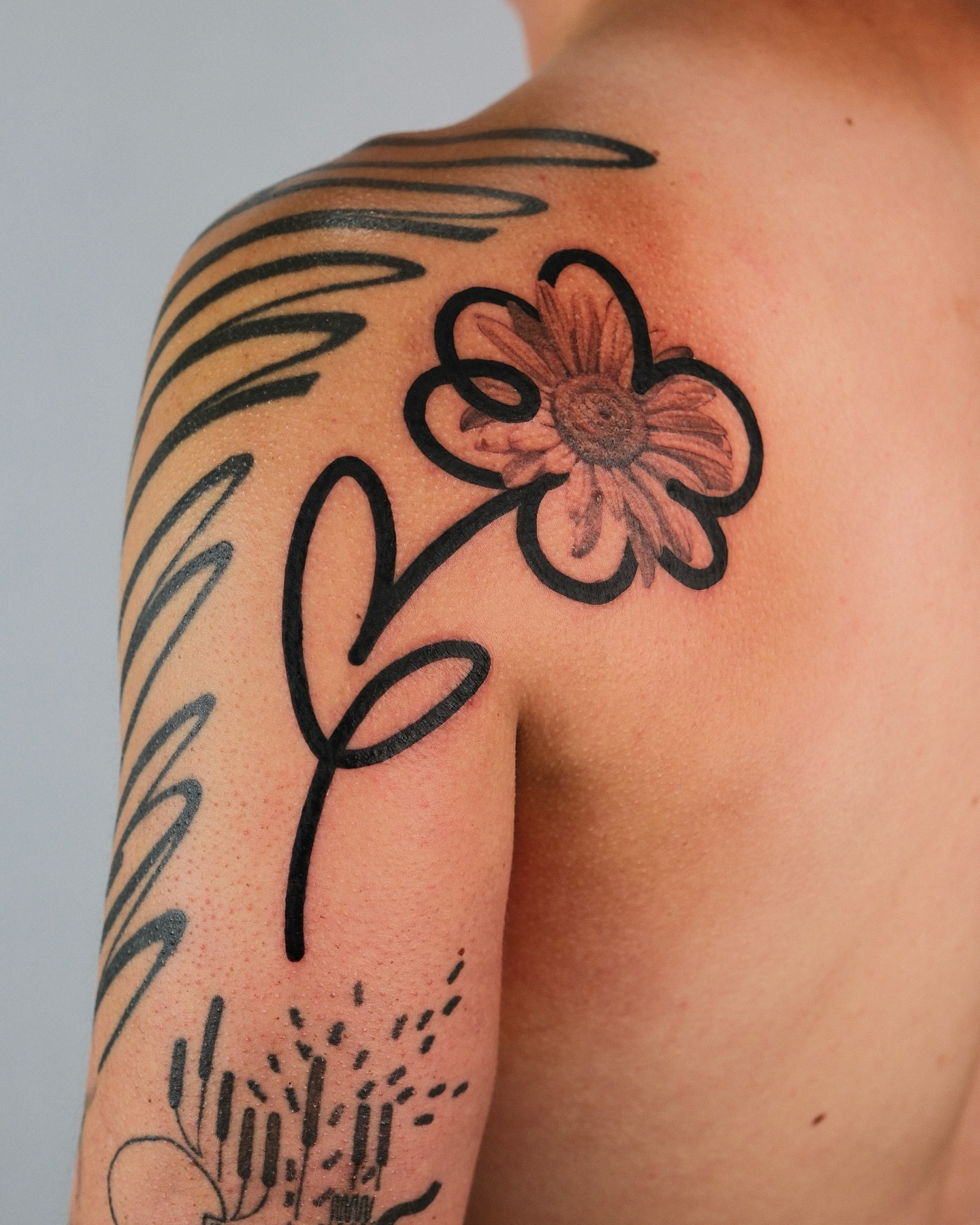 Tattoo by @wonkycube — black_and_grey
