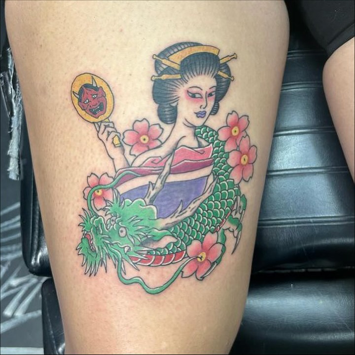 Tattoo by @beasttexas_studios — american_traditional, japanese_irezumi
