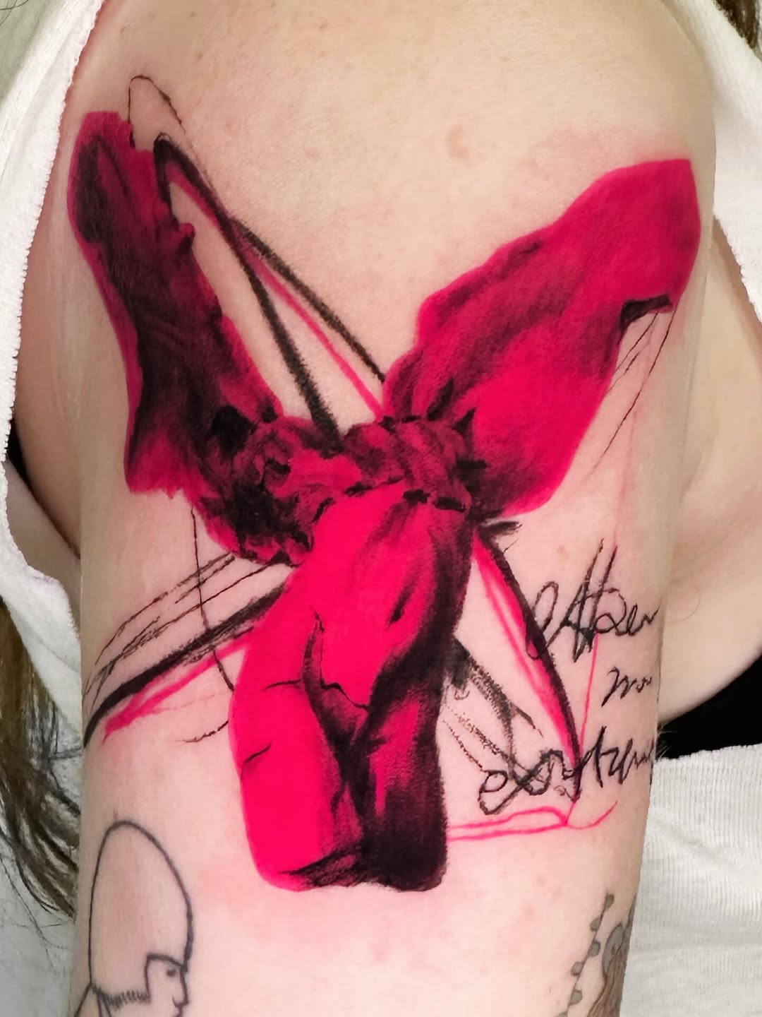 Tattoo by @effacermonexistence — trash_polka, lettering_script