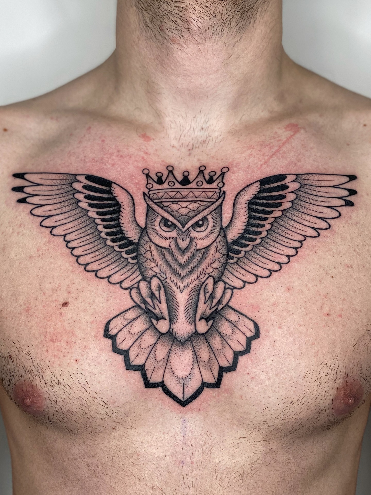 Tattoo by @clem.needlemark — dotwork, geometric