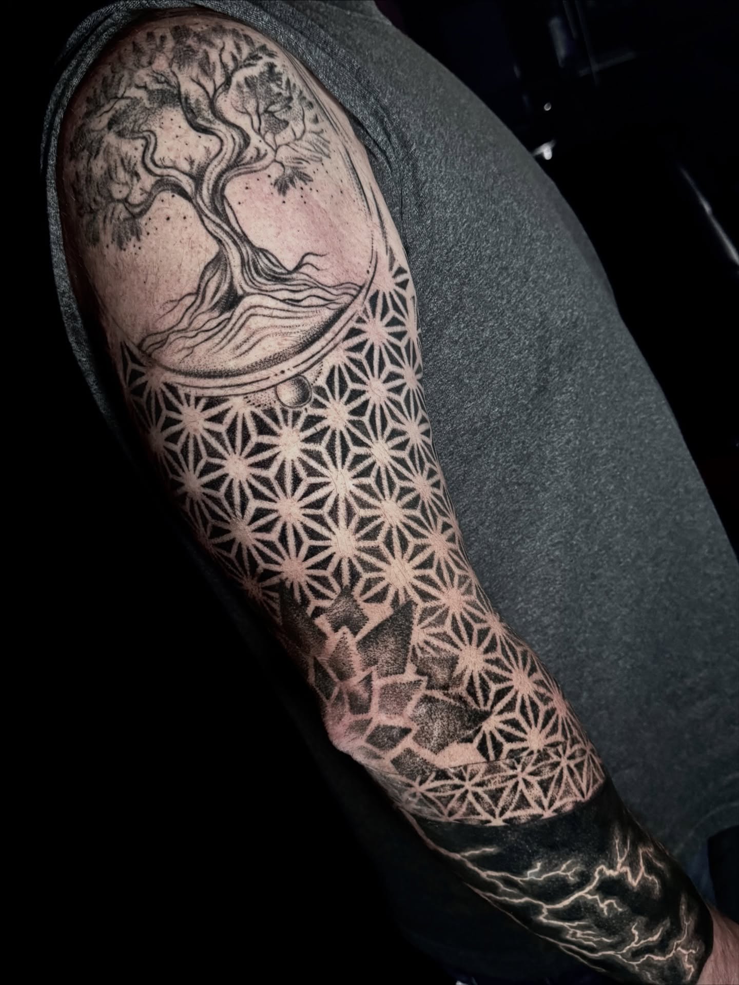 Tattoo by @dante_srs — black_and_grey, geometric