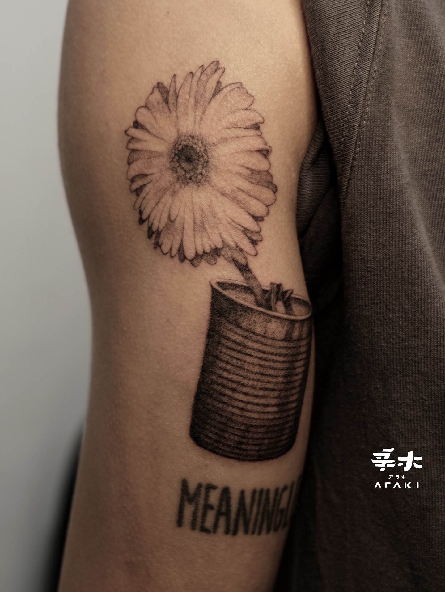 Tattoo by @araki_tattoo — black_and_grey, realism