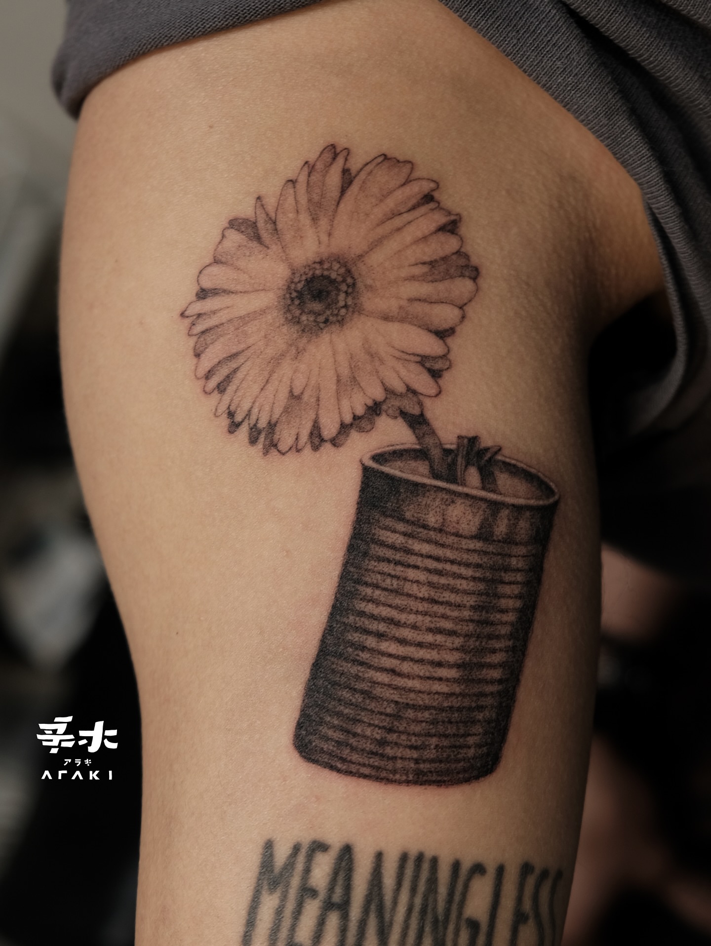 Tattoo by @araki_tattoo — black_and_grey