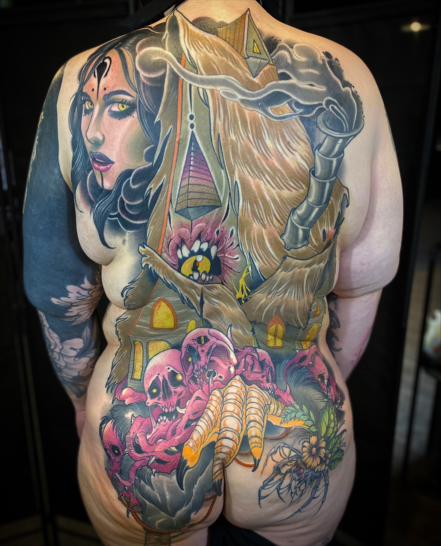 Tattoo by @sacred_crow — american_traditional, dark_realism