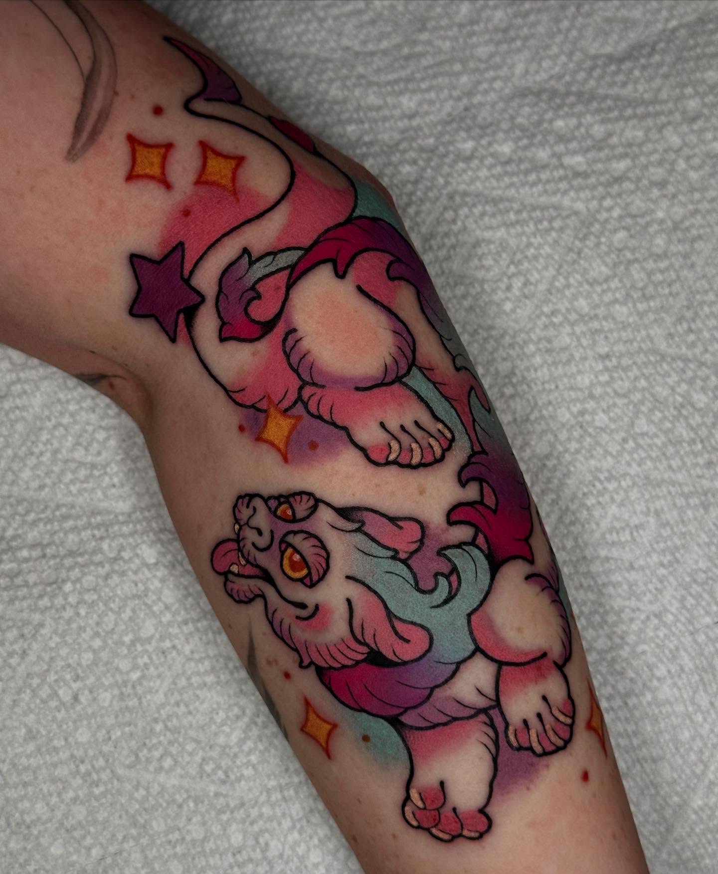 Bear new school tattoo on the forearm by π»πππππ πΉπππ