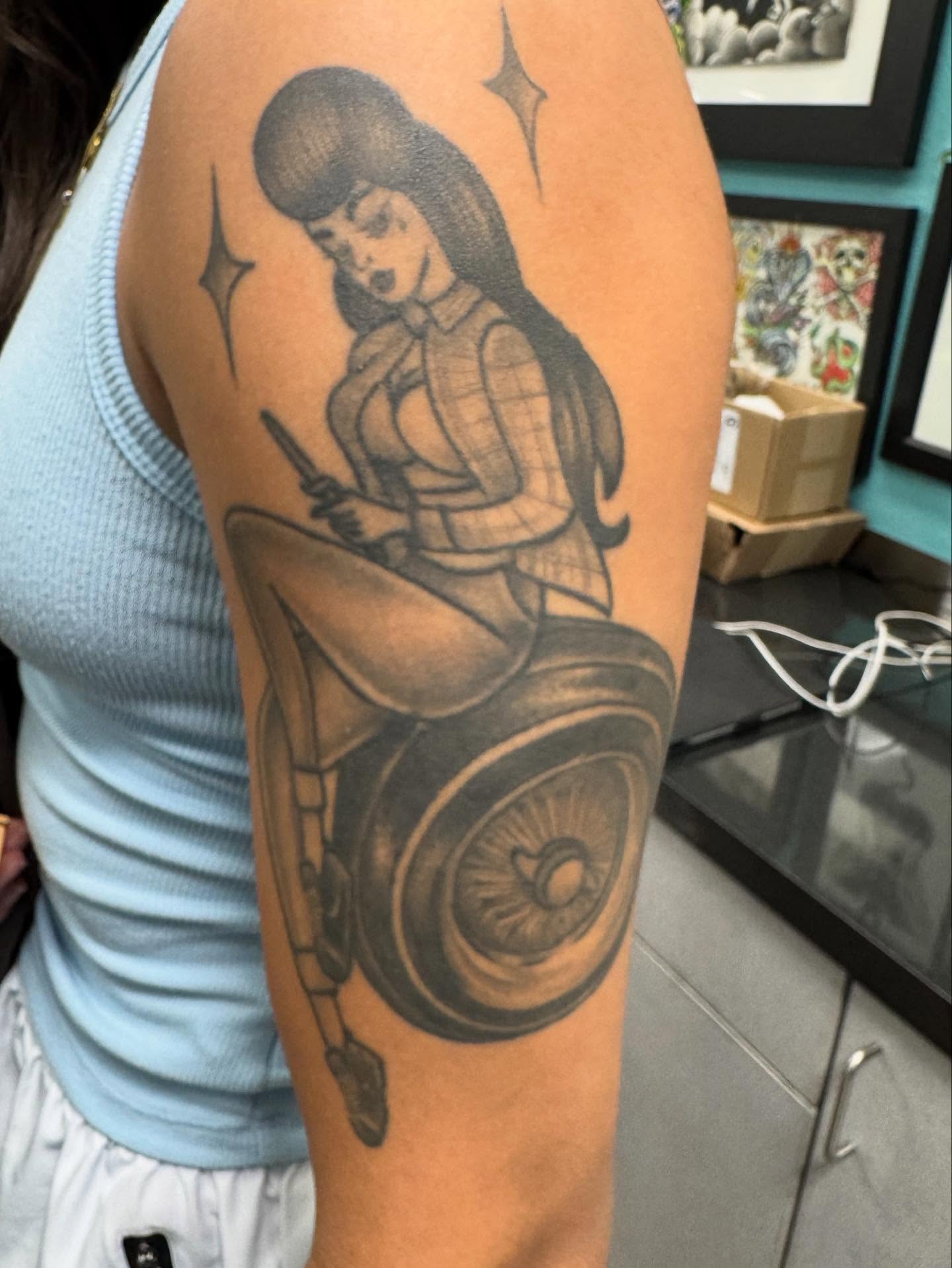 Tattoo by @markgalvan — black_and_grey