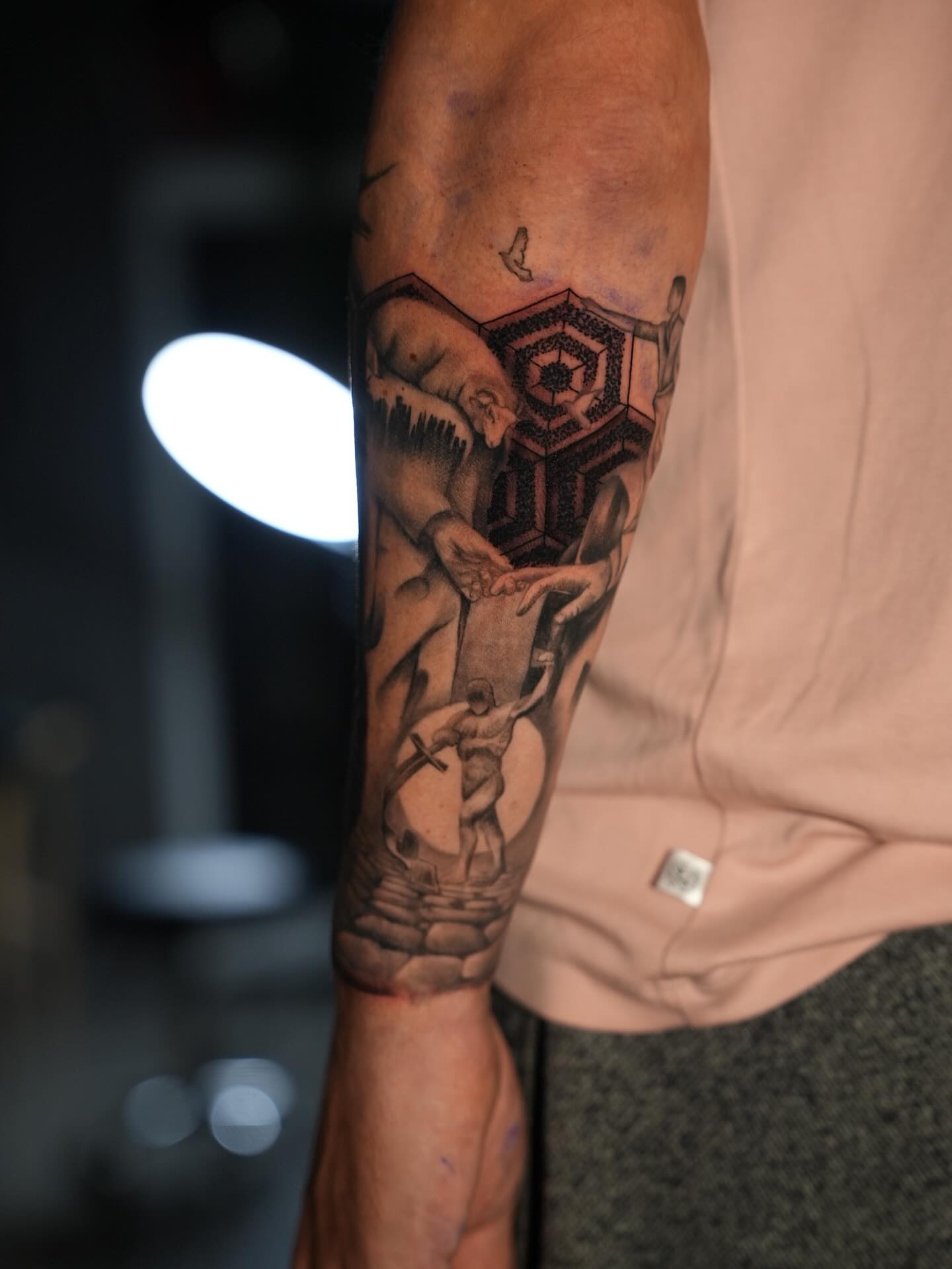 Tattoo by @badvibestattoos — black_and_grey, realism