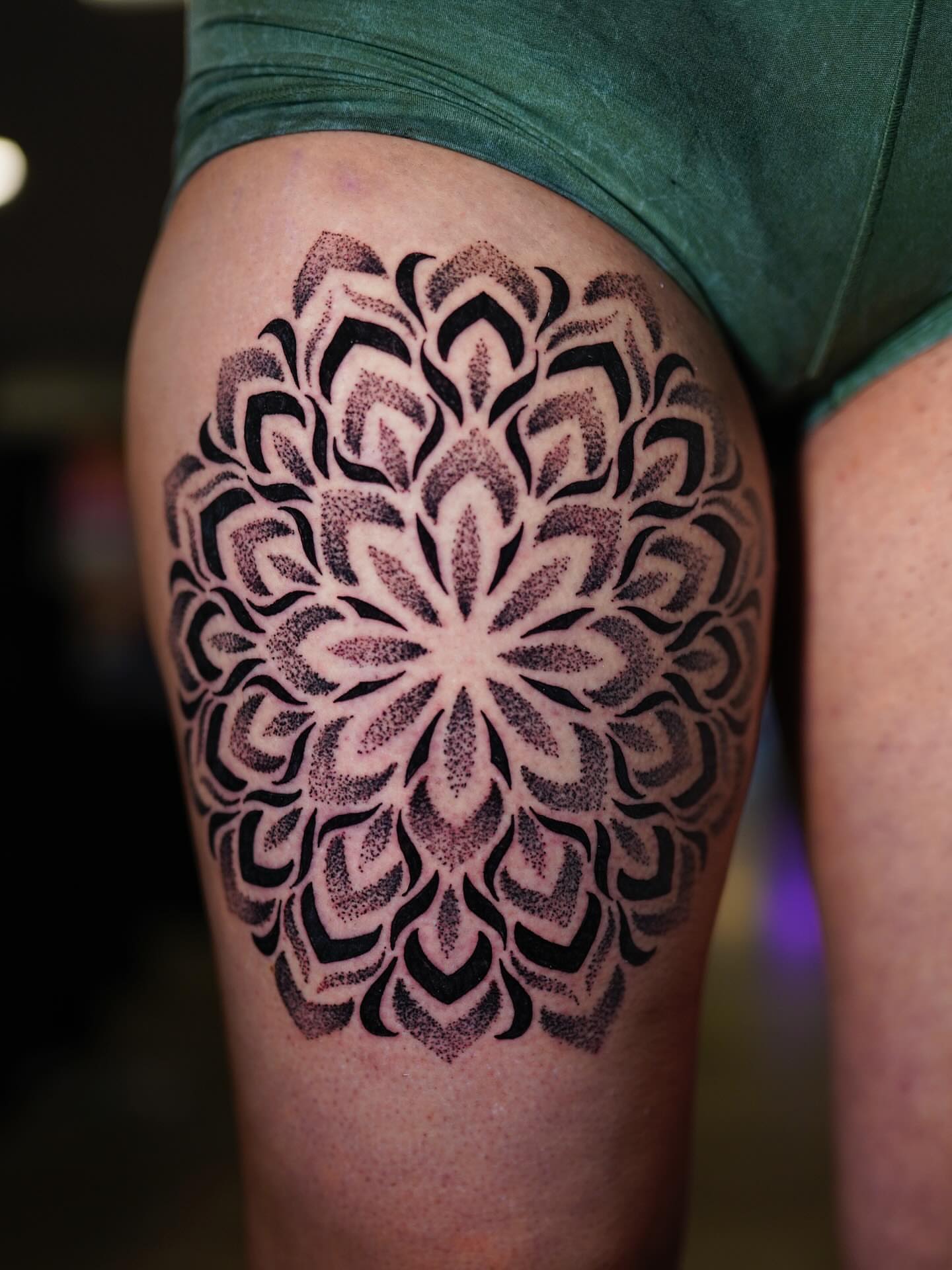 Tattoo by @tyce_tattoos — dotwork, geometric