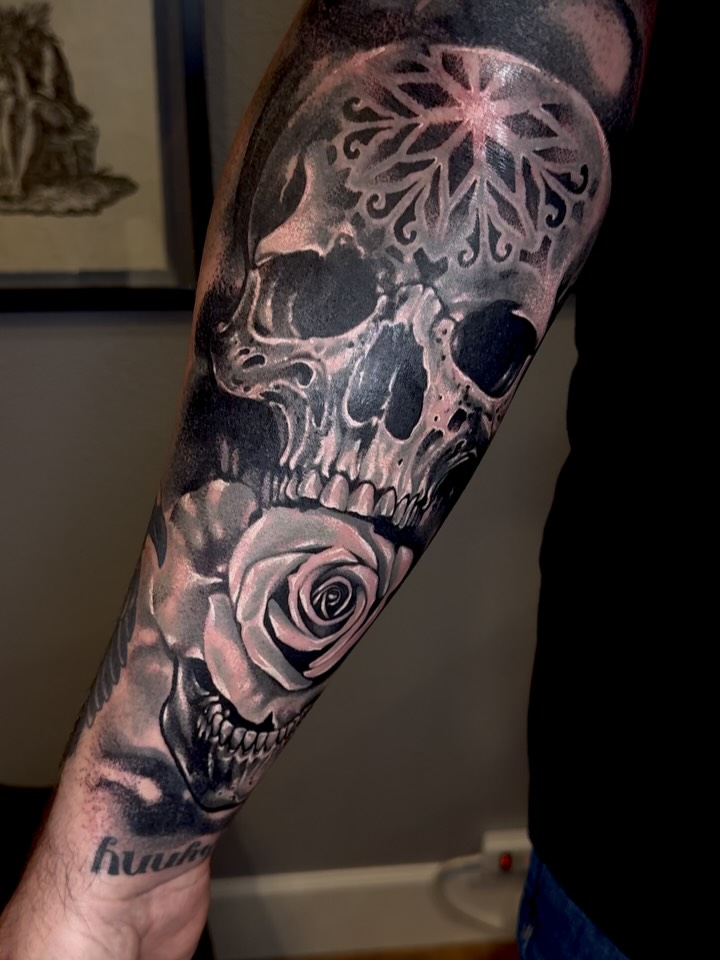 Tattoo by @danaratattoos — black_and_grey, realism