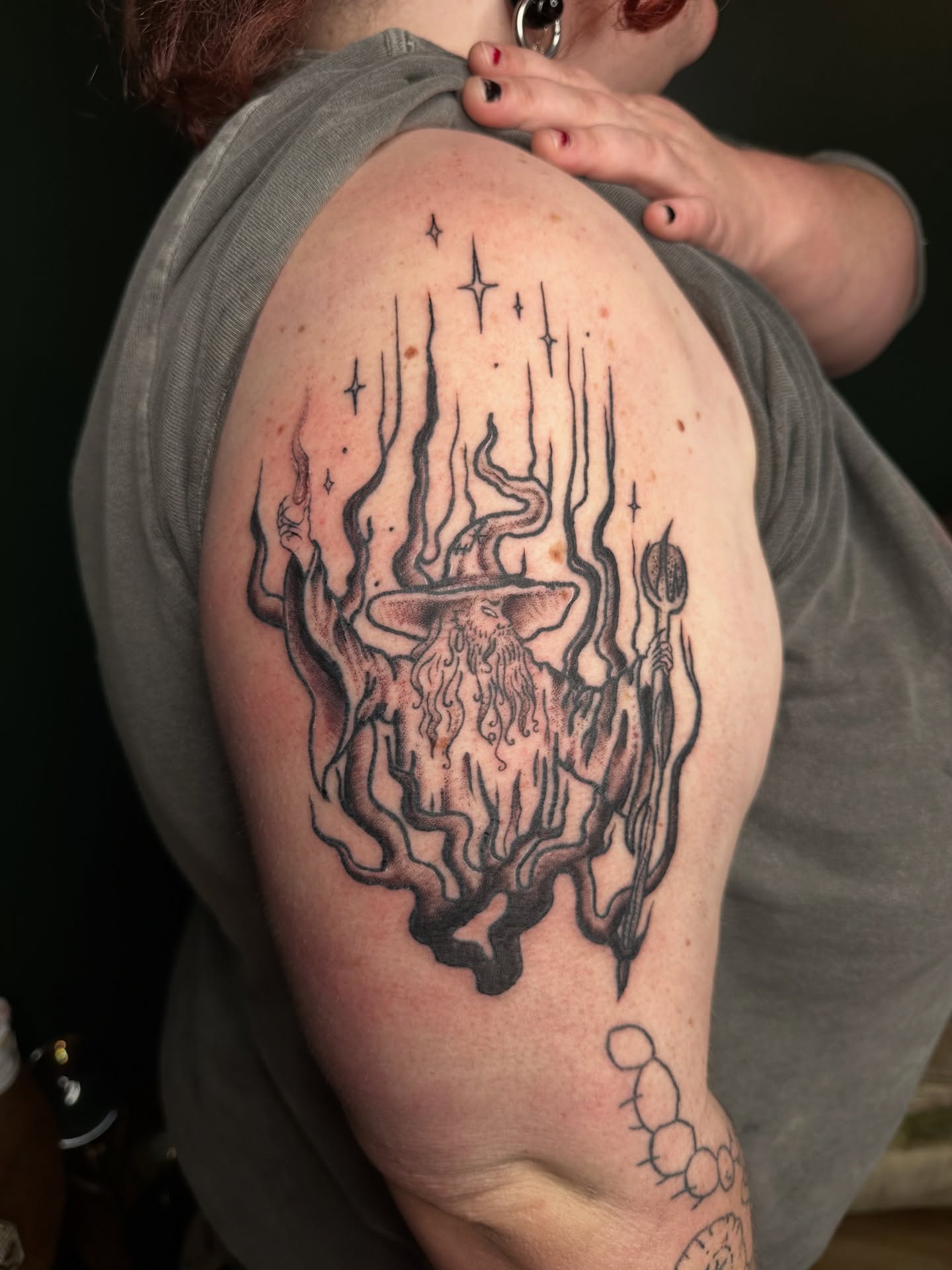 Tattoo by @grimefrogtattoos — black_and_grey