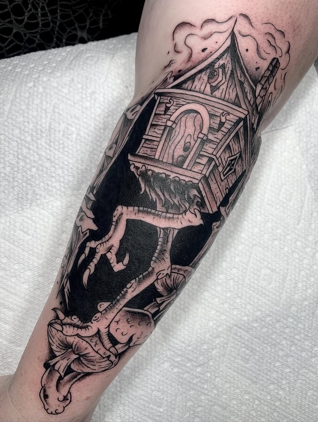 Tattoo by @aprilflowerstattoo โ blackwork, illustrative