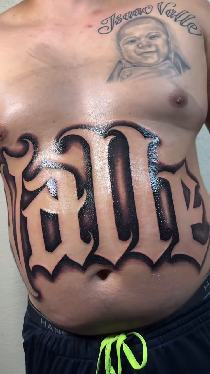 Valle lettering script tattoo by Daniel Lopez Tattoos