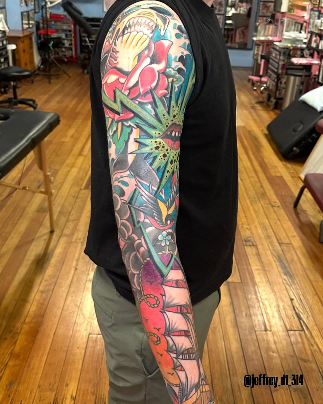 Tattoo by @jeffrey_dt_314 — american_traditional, japanese_irezumi