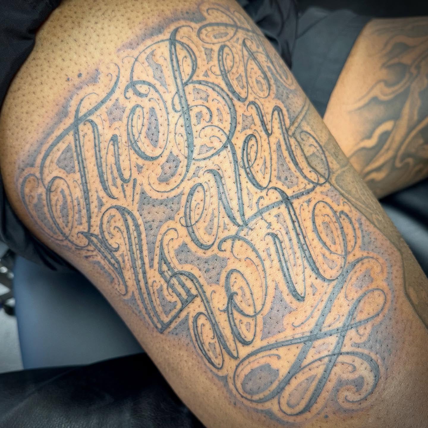 Tattoo by @tattoosbyskip — lettering_script