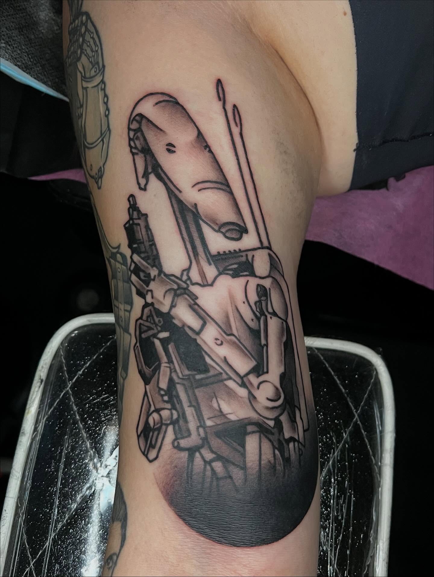 Tattoo by @chowdahbowl — black_and_grey