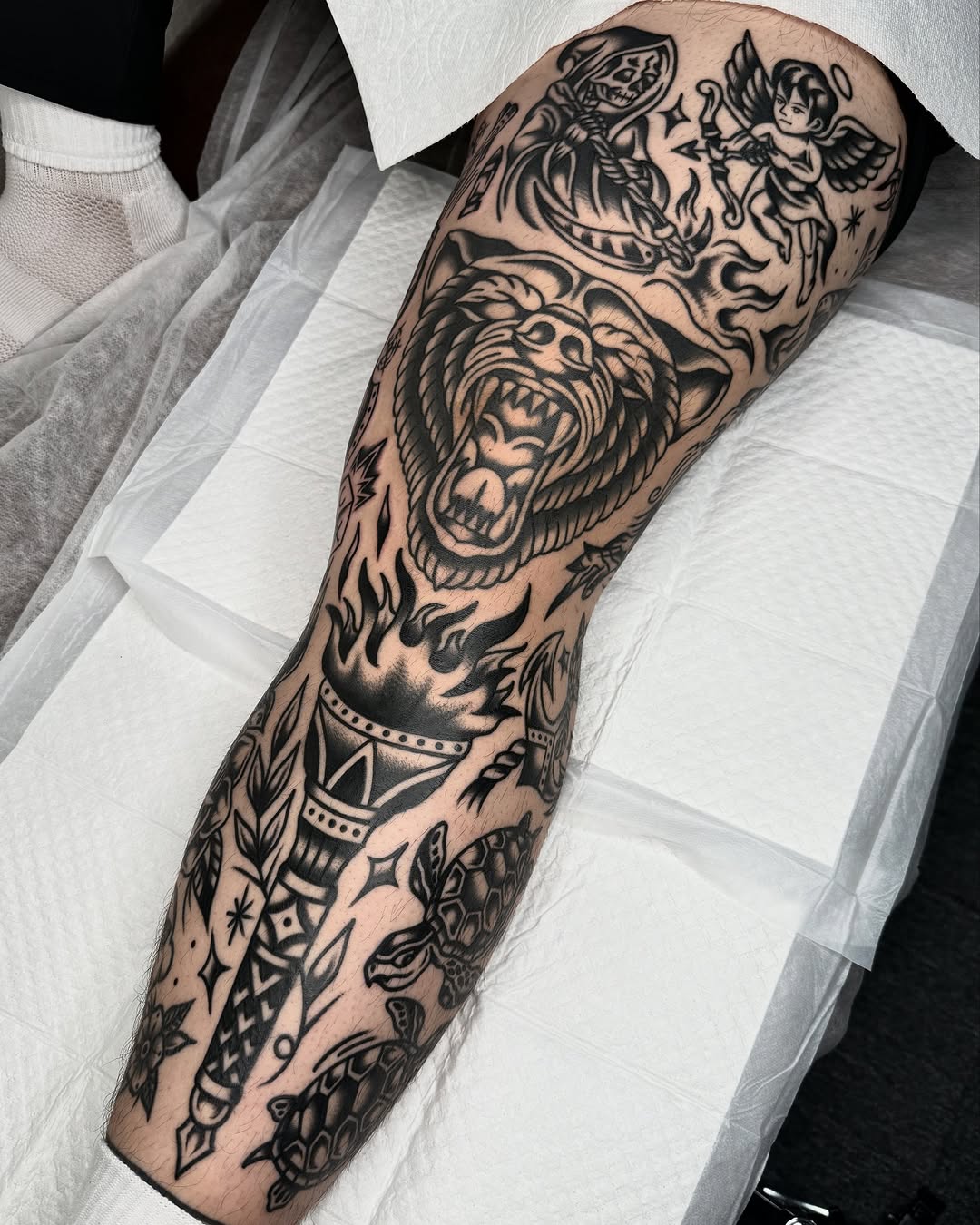 Tattoo by @allo_tattooer — american_traditional, black_and_grey