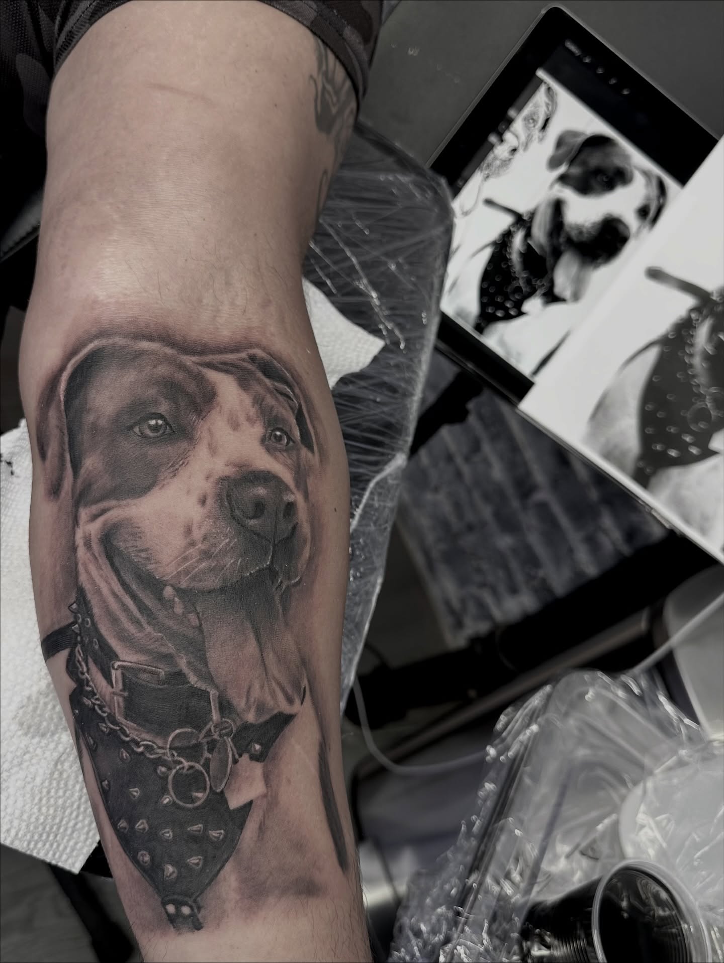 Tattoo by @tatt2ant — realism, black_and_grey