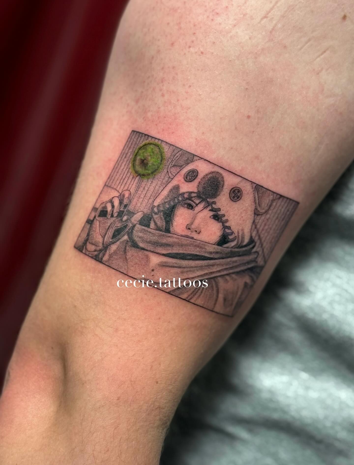 Astronaut realism tattoo on the forearm by cecie moua