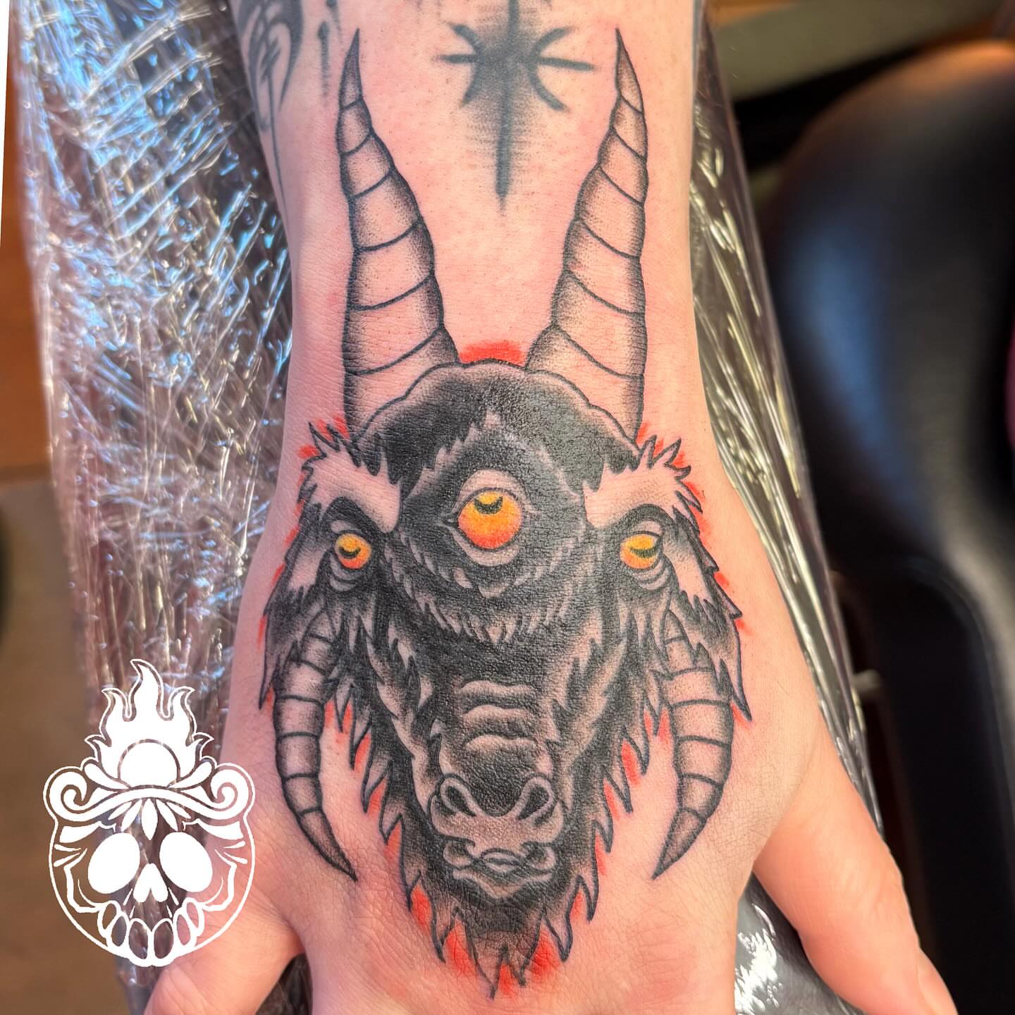 Tattoo by @nate_shahan — american_traditional, dark_realism