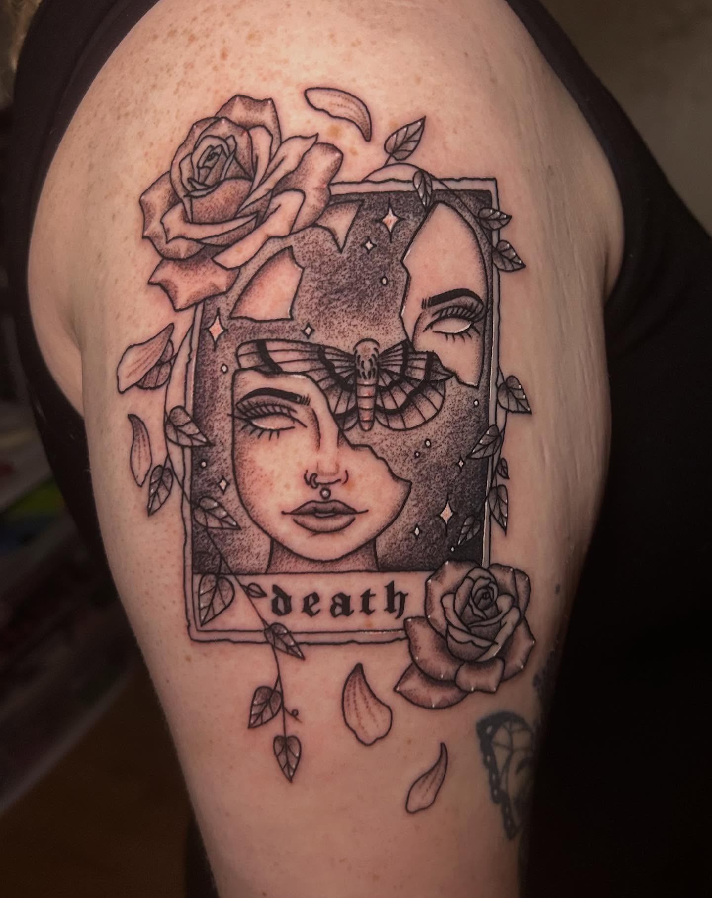 Tattoo by @wldspce — black_and_grey, realism