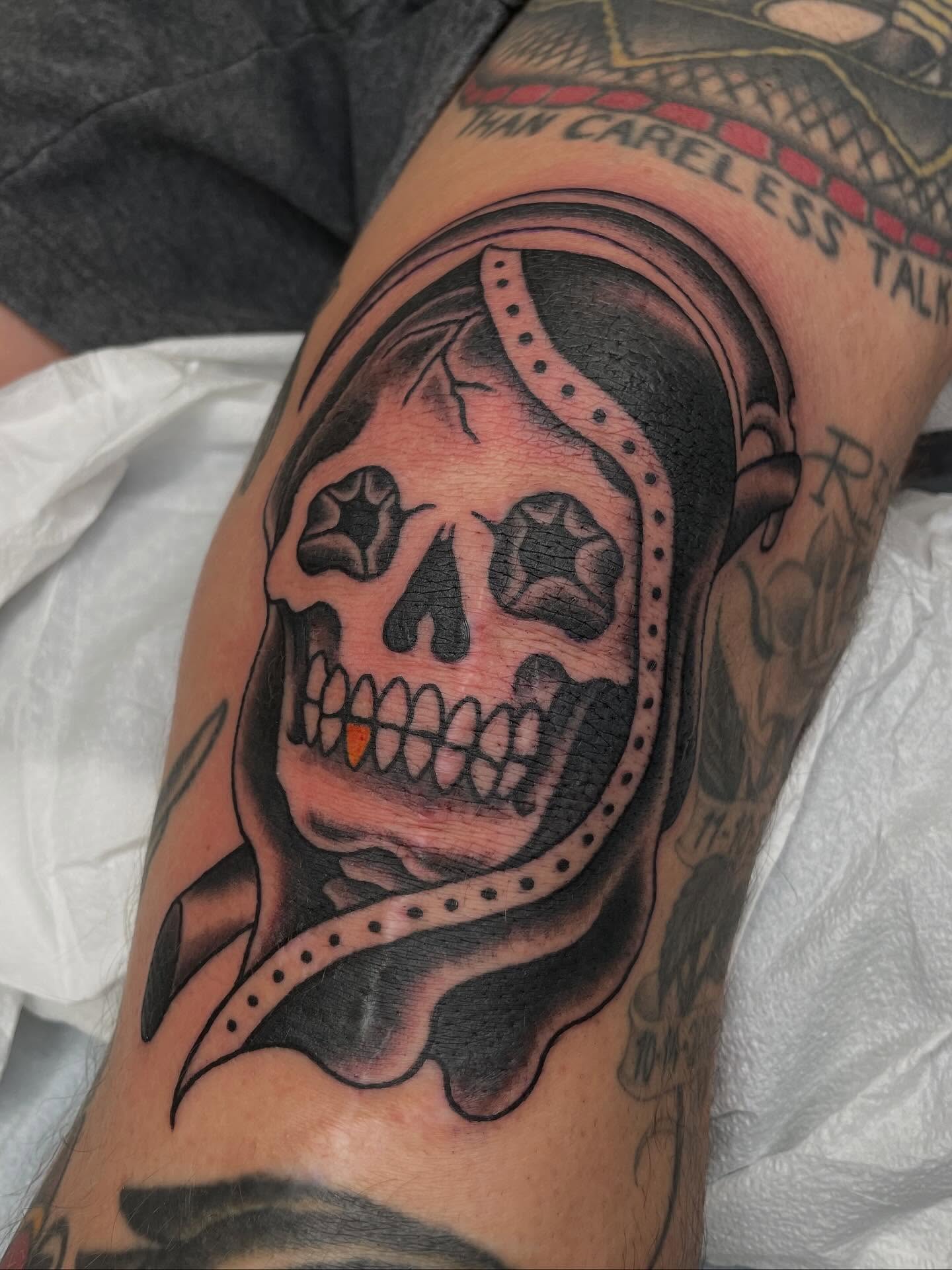 Tattoo by @krystendae — american_traditional, dotwork