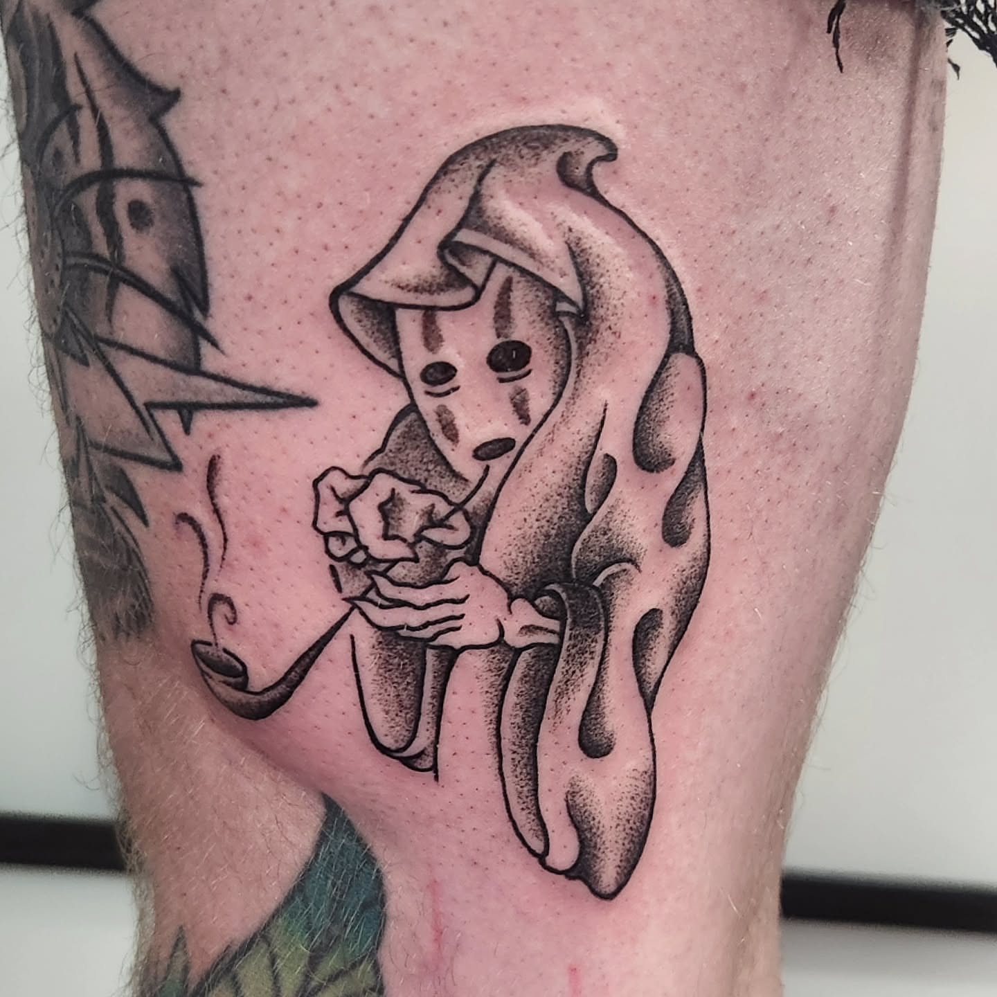 Tattoo by @dripping_moustache — dotwork