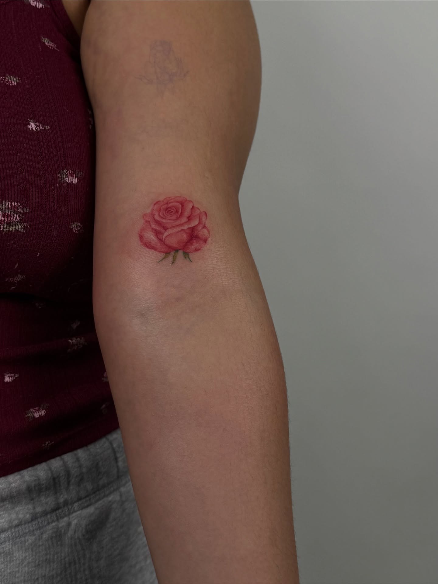 Rose realism tattoo on the forearm by sabina