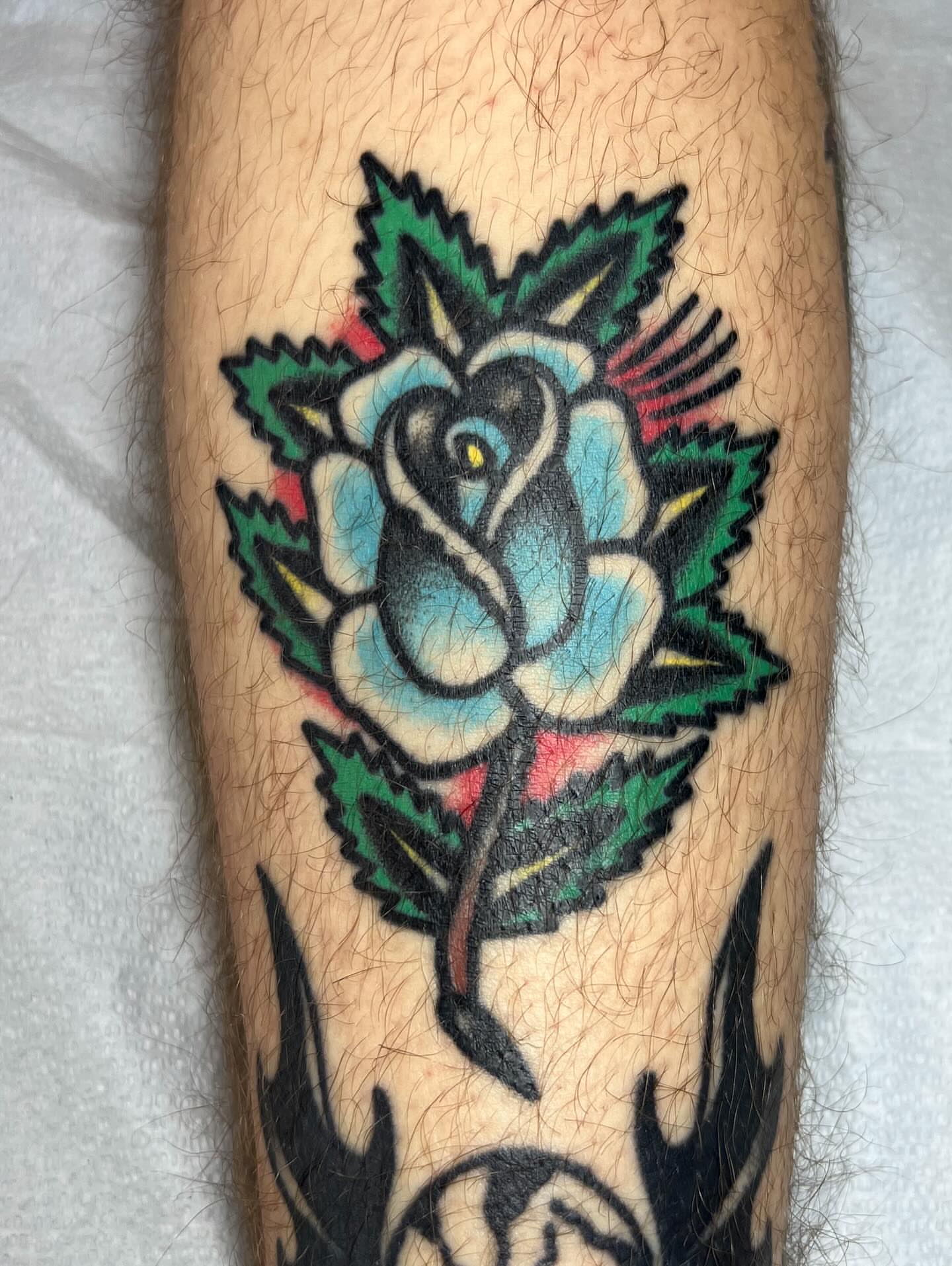 Rose American traditional tattoo on the forearm by Tattoo