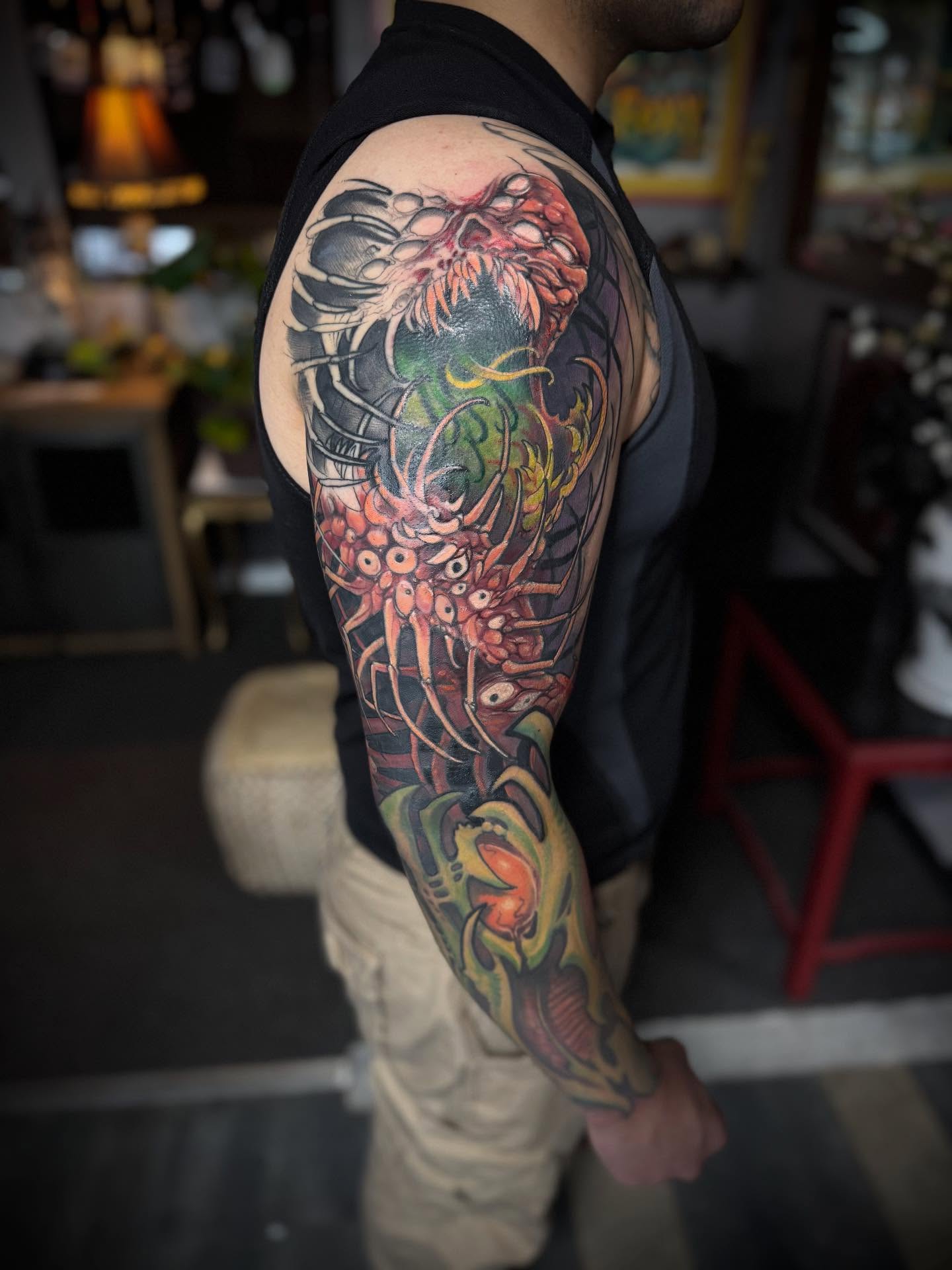 Tattoo by @jonhighland — japanese_irezumi, dotwork