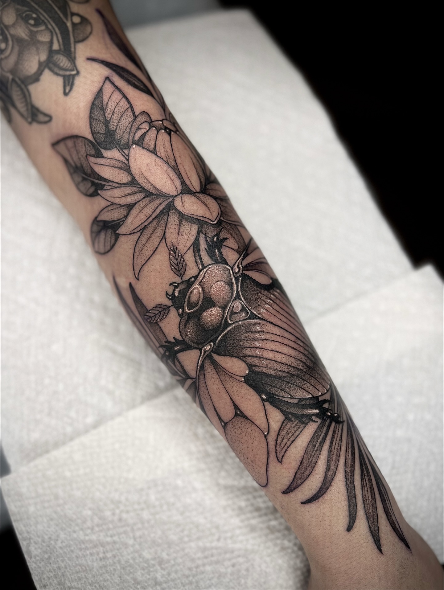 Tattoo by @kayseeshuster — black_and_grey, realism