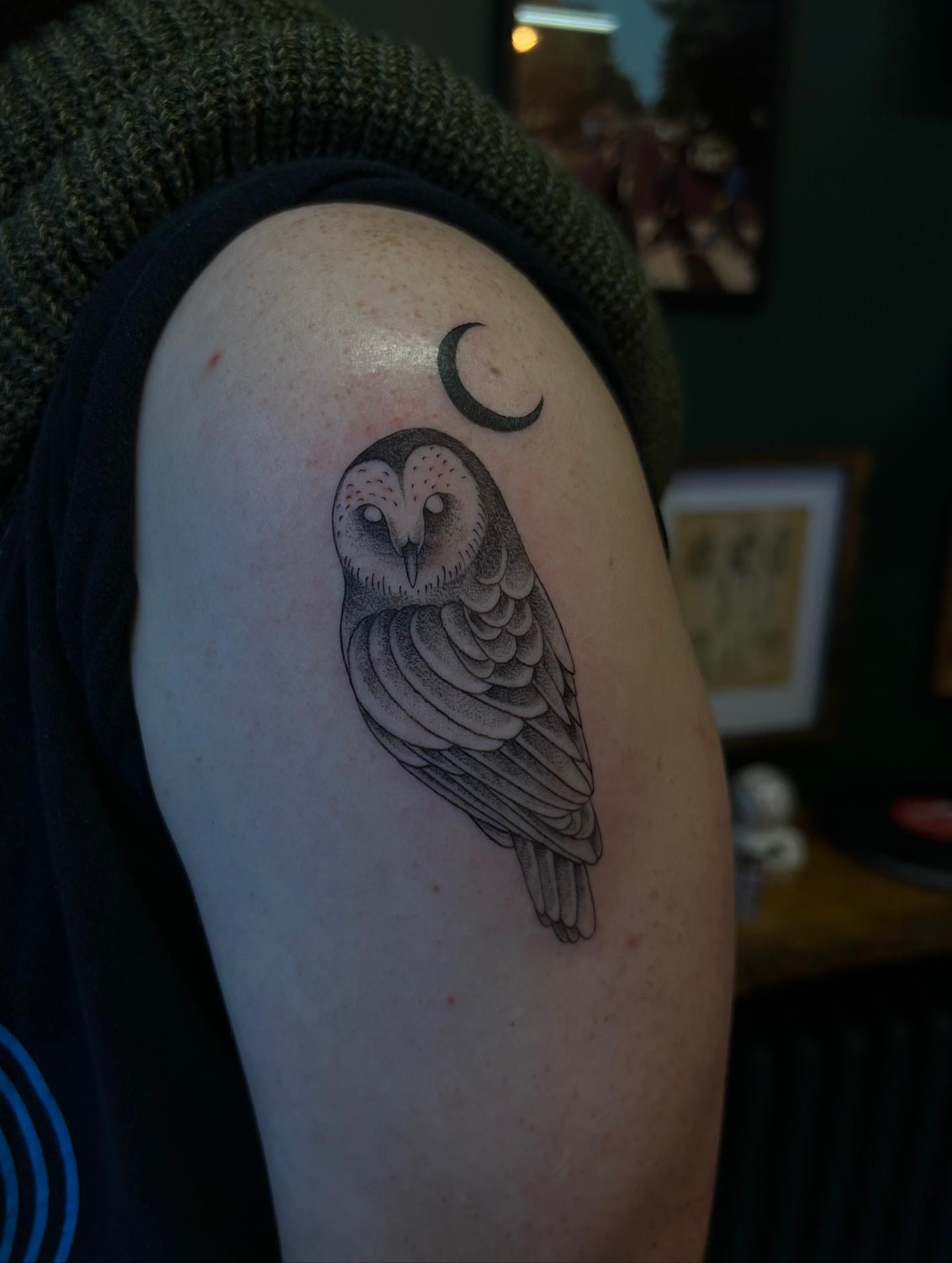 Tattoo by @emsky_ink — dotwork, realism
