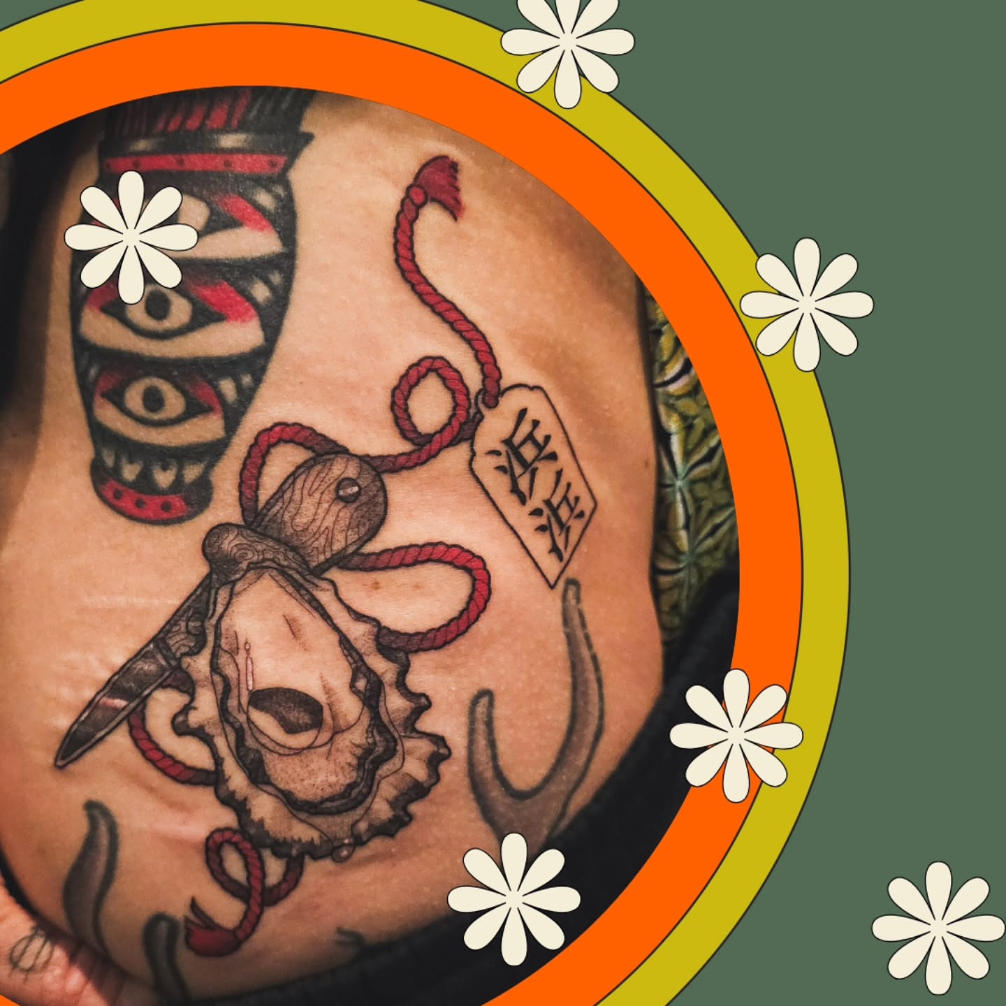 Octopus and rope American traditional tattoo on the upper arm by Eva the Tattoo Fartist in Seattle, WA, Seattle, Washington