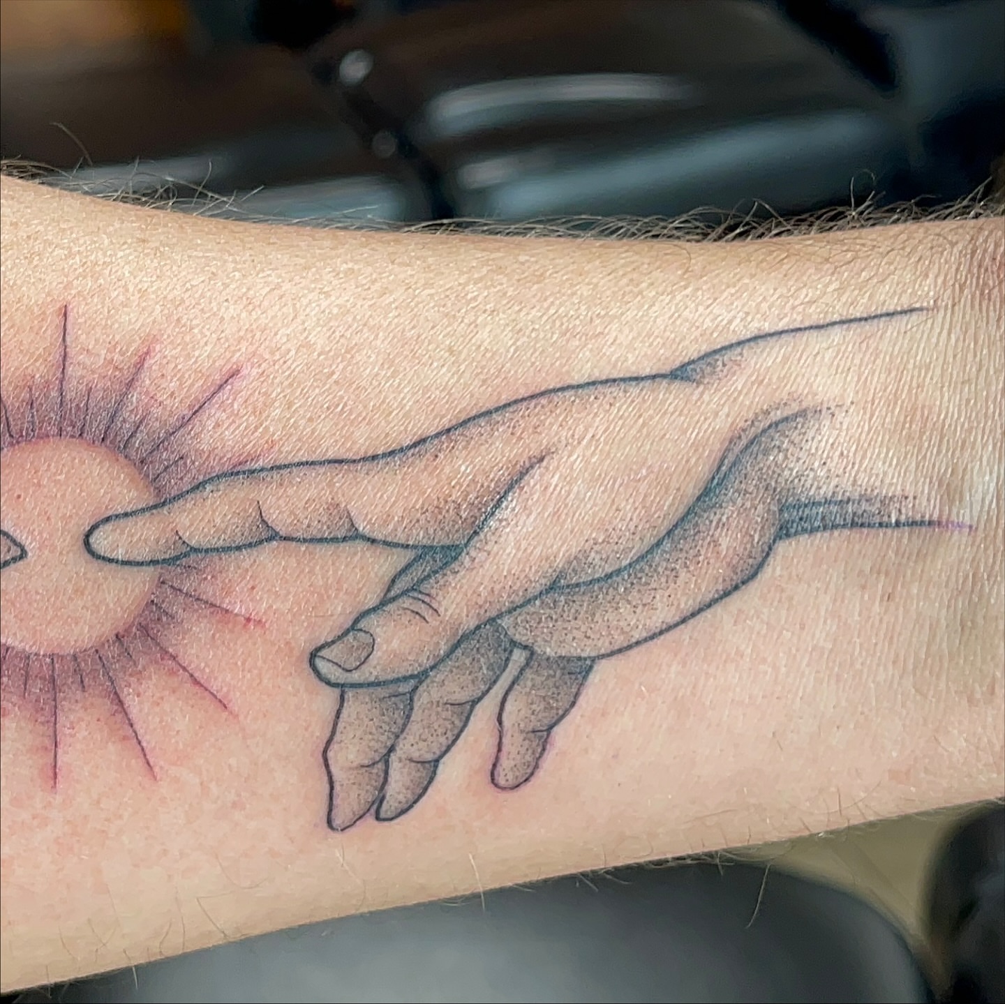 Tattoo by @etzeltattoo — dotwork, realism