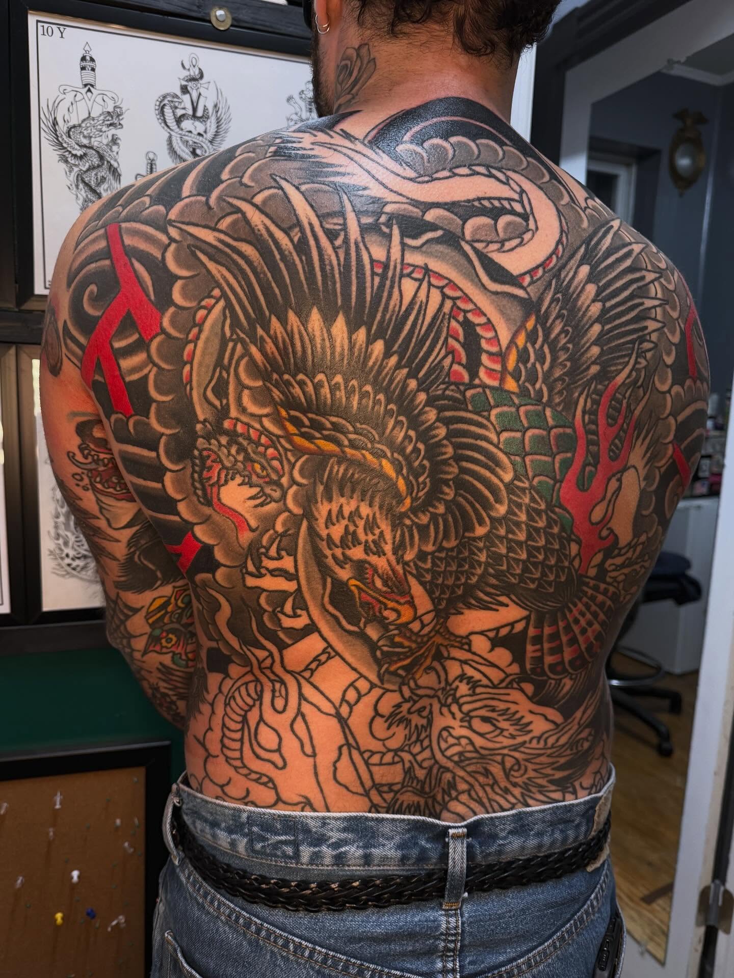 Dragon japanese irezumi tattoo on the back by Tony Kaplan