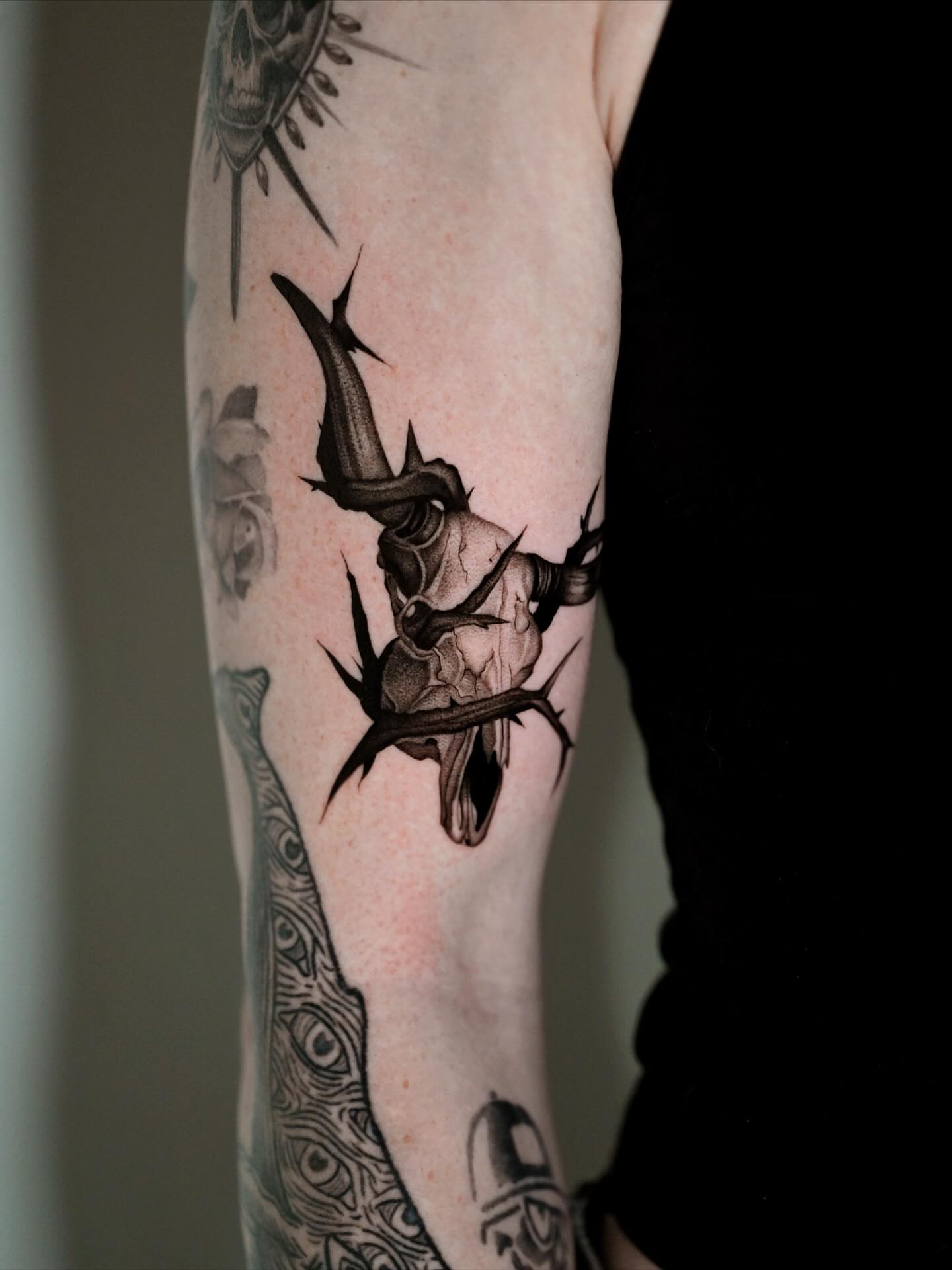 Tattoo by @domcozzaart — black_and_grey