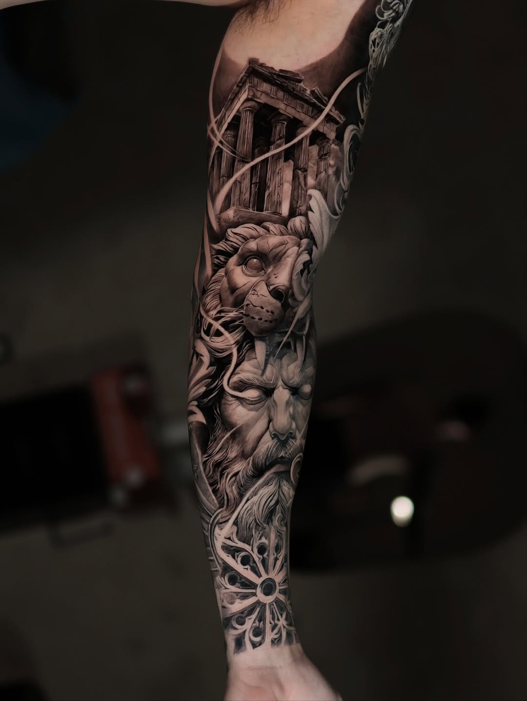 Tattoo by @tattooist_reset β realism, black_and_grey