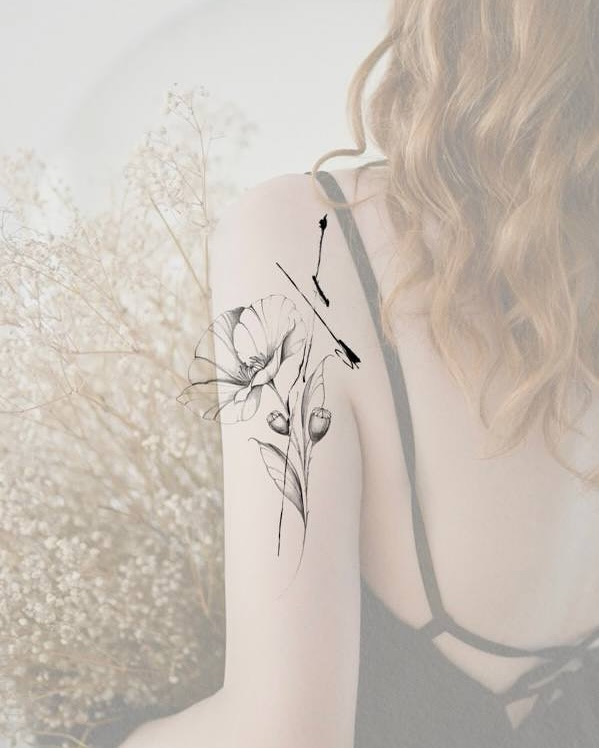 Tattoo by @romanova.skinart — black_and_grey