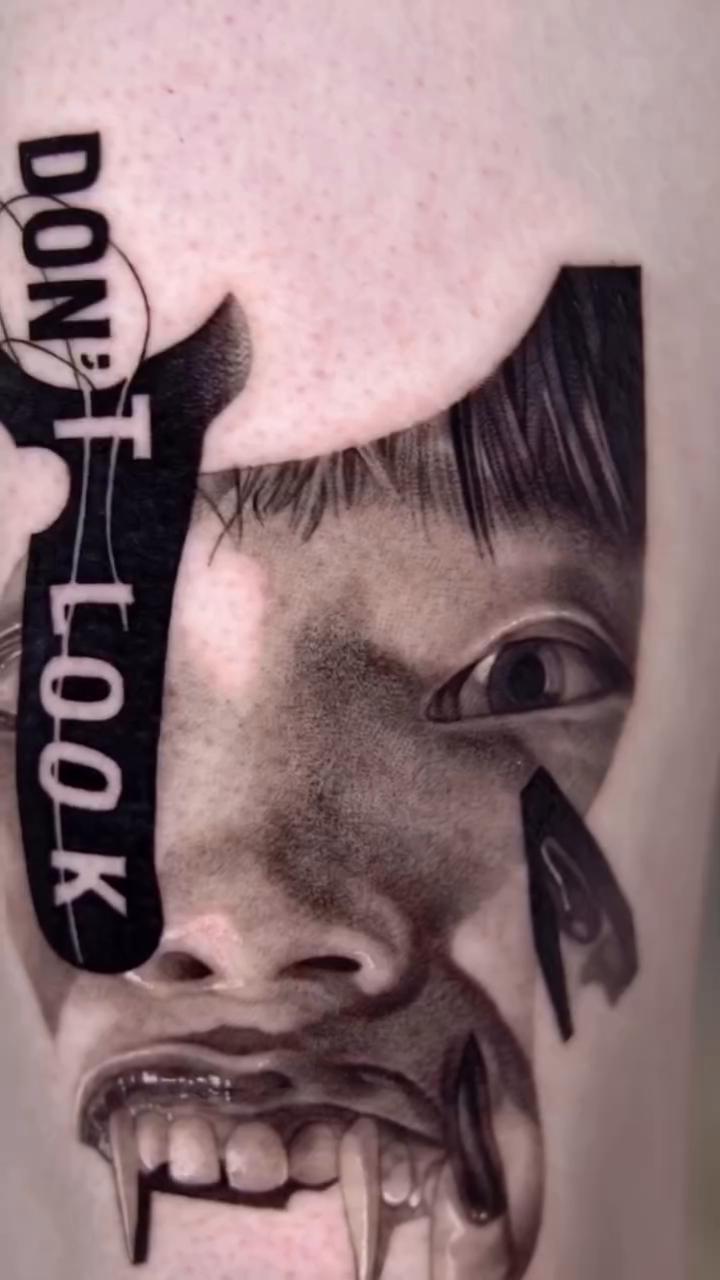 Tattoo by @comma_ttt — dark_realism, trash_polka