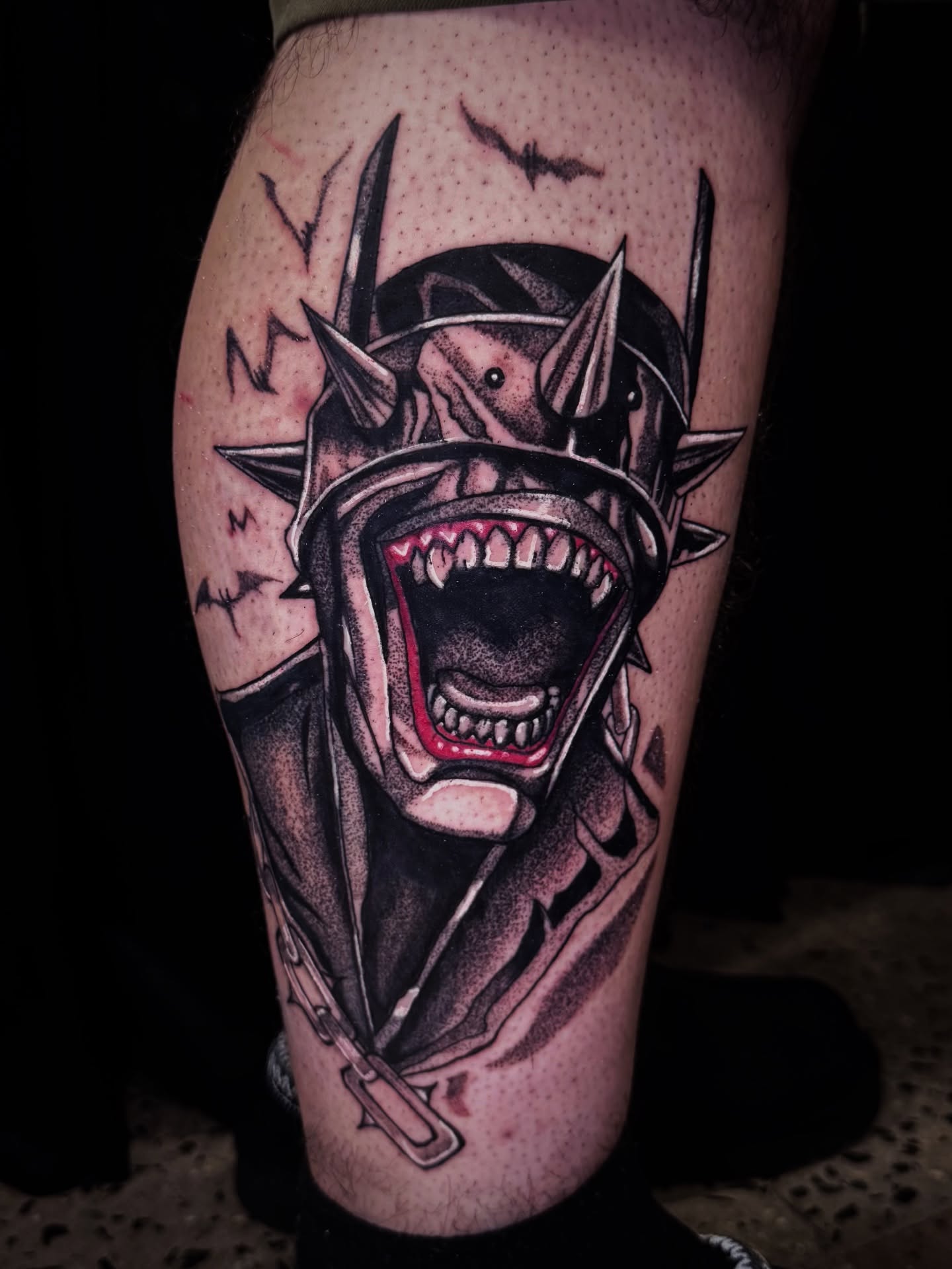 Statue of liberty dotwork tattoo on the thigh by Shushe ๐จ๐ด