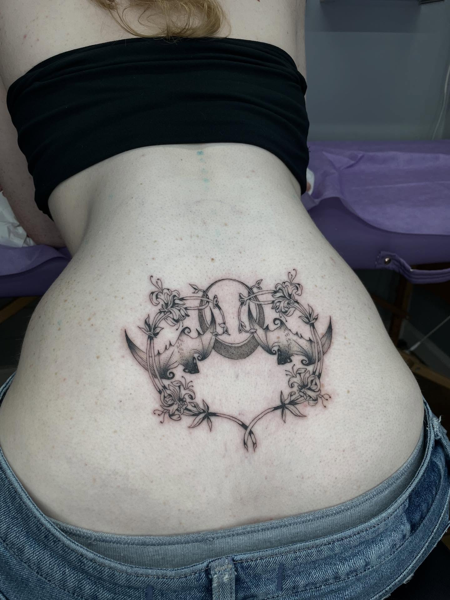 Tattoo by @pineneedlestattoo — black_and_grey
