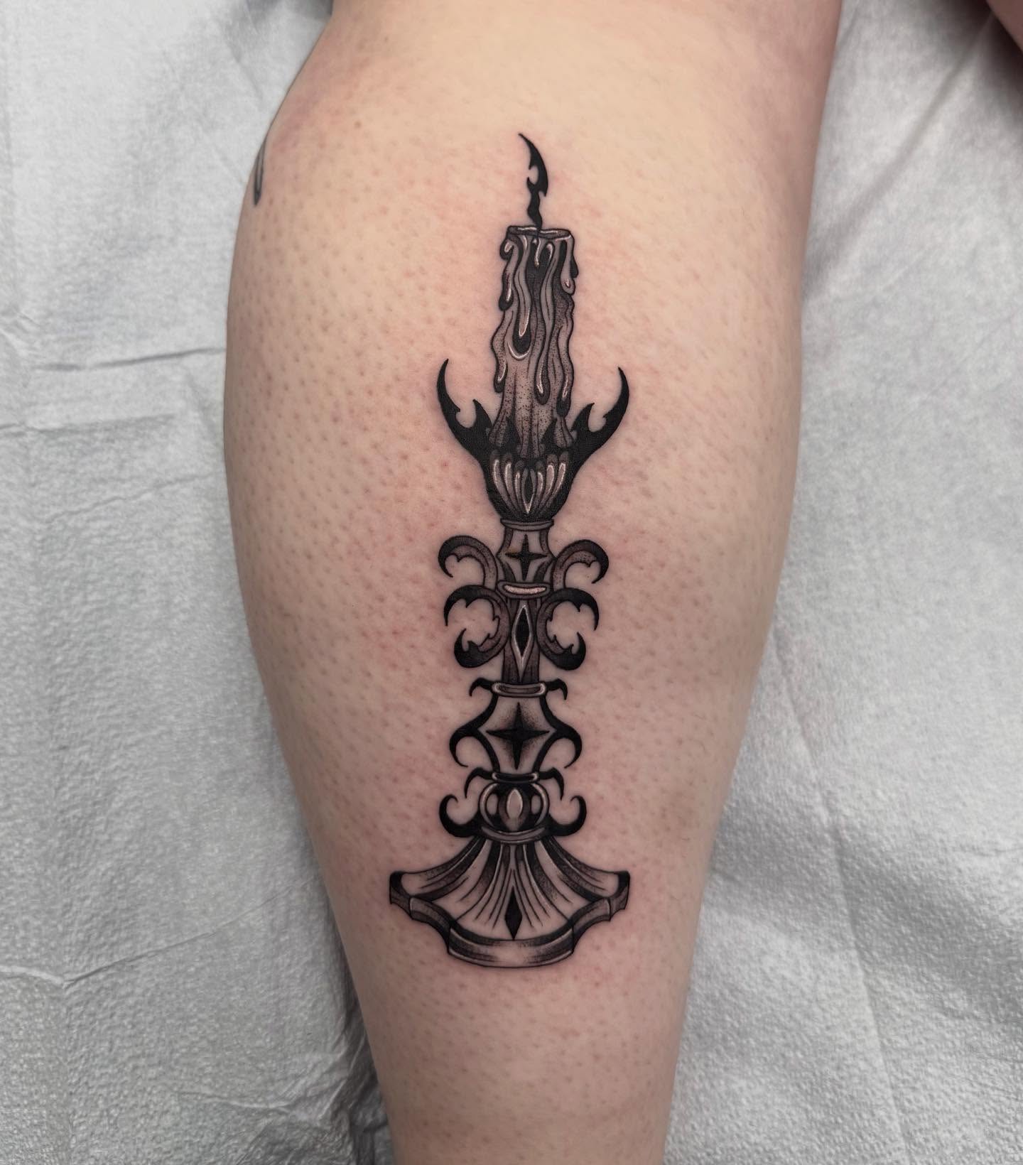 Tattoo by @tattedbycamryn โ black_and_grey