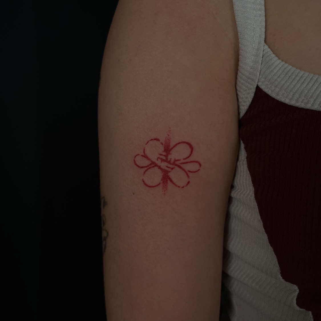 Flower geometric tattoo on the forearm by lela