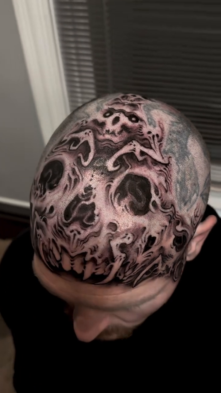 Skull dark realism tattoo by π΅ππππ π―πππππππ