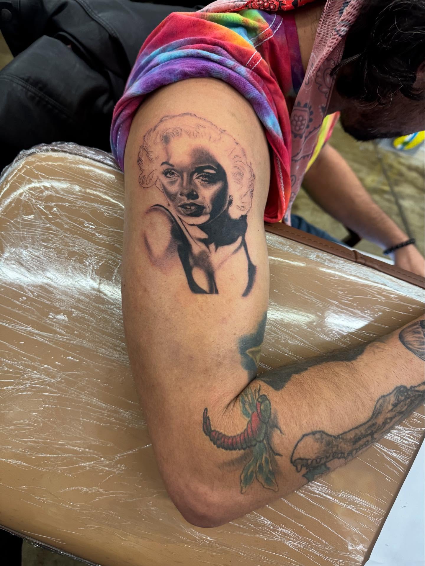 Marilyn monroe realism tattoo on the forearm by Willi Tattoos👹