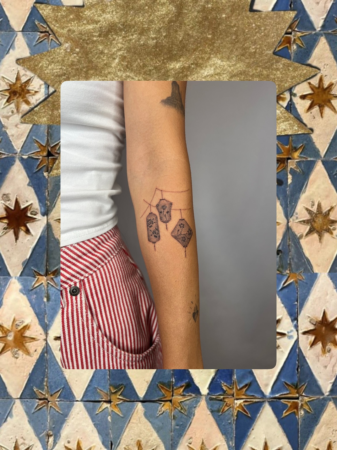 Lanterns black and grey tattoo on the forearm by kait ❃ hartman