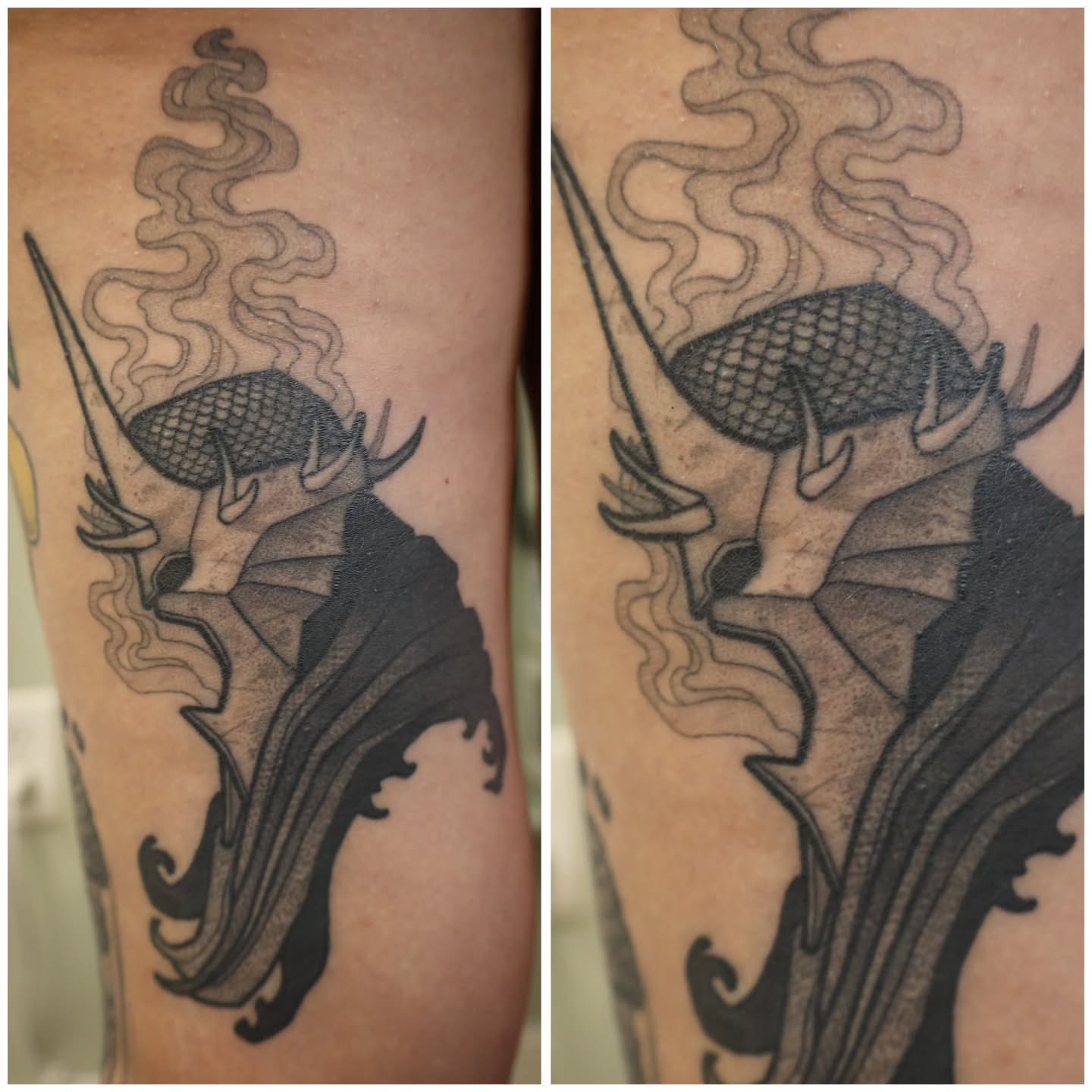 Tattoo by @catsclawtattoo — black_and_grey