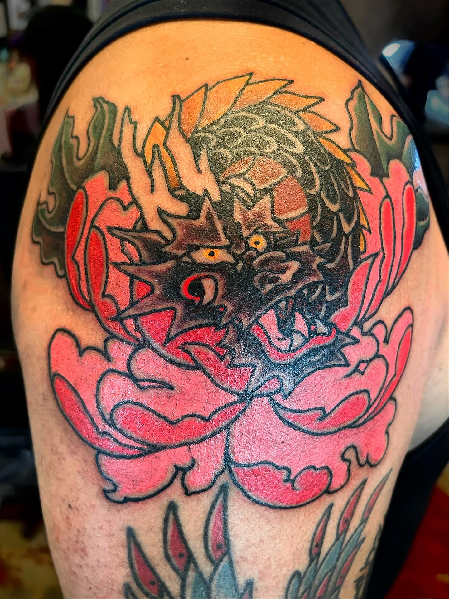 Tattoo by @olaf.tattoos — american_traditional, japanese_irezumi